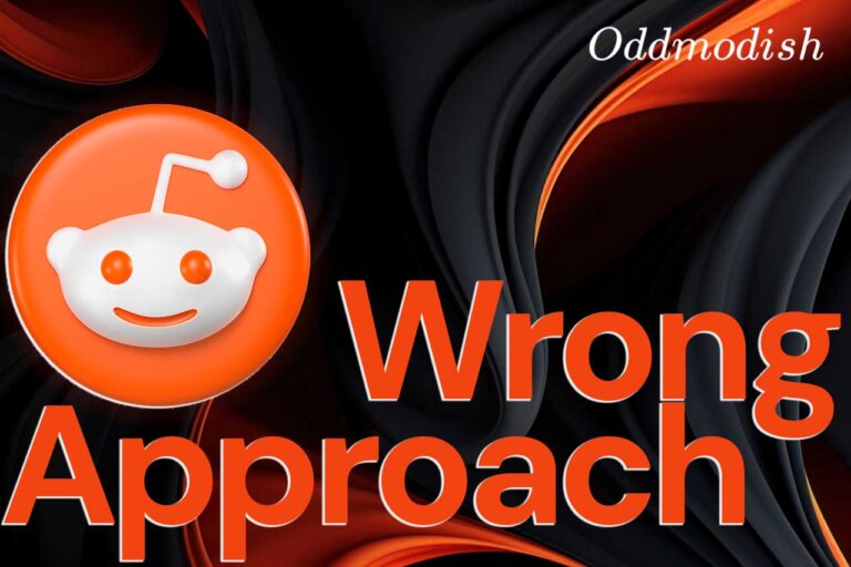 Illustration of common Reddit marketing mistakes showing a brand marketer entering a community with wrong strategies like excessive promotion, poor audience understanding, robotic messaging, and unrealistic expectations.