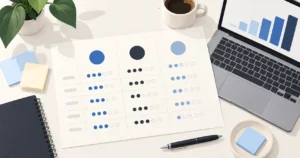 Team scoring marketing channels on a channel fit matrix